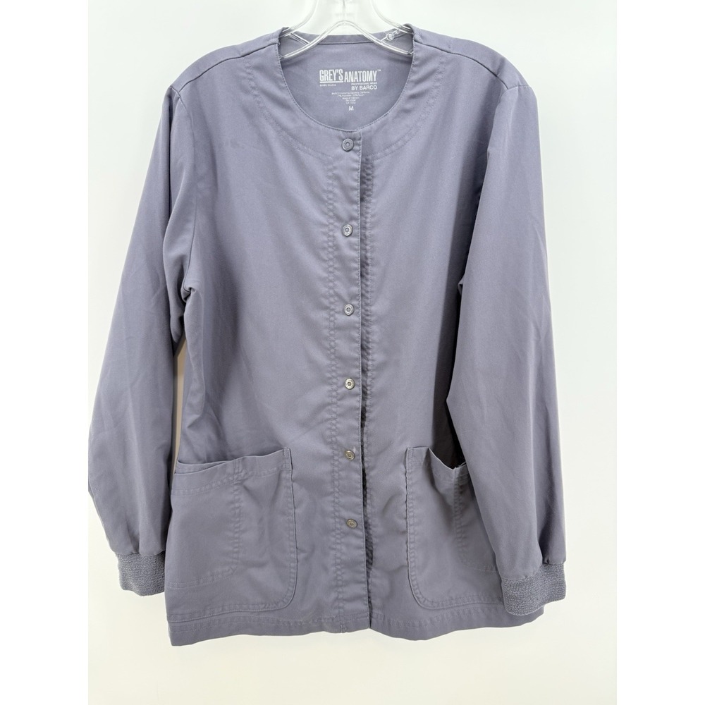Grey's Anatomy Barco Scrub Jacket Dark Gray Uniform Medical Nurse SZ M